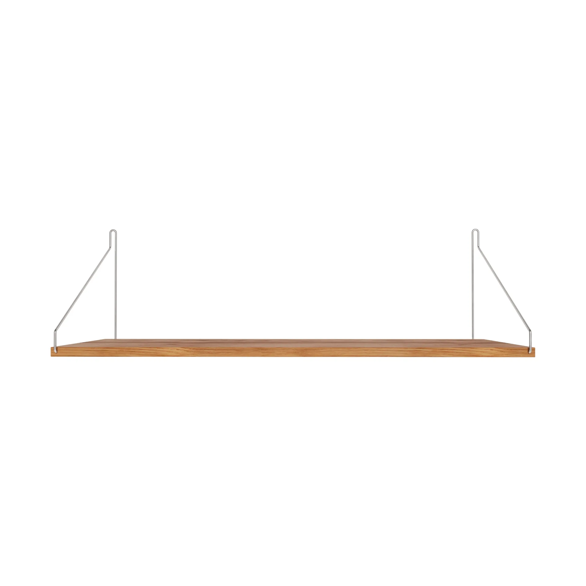 Single Shelf 벽 선반, 오크-스테인리스 스틸, 80x27 cm FRAMA