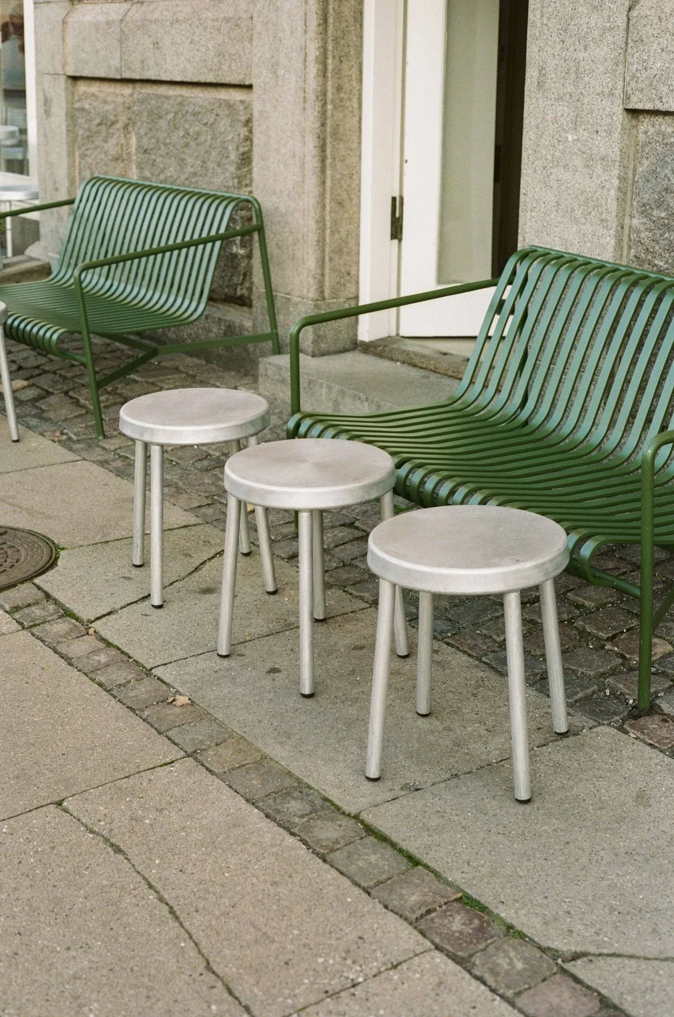 Tasca 원형 스툴, Aluminium, H: 46 cm FRAMA