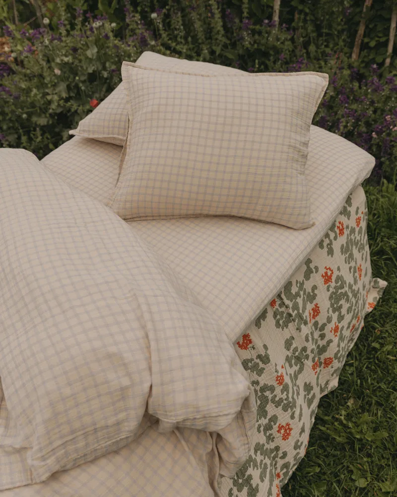 깅엄 스카이 블루 무슬린 침구 세트, 150x210 cm/50x60 cm Garbo&Friends | 가르보앤프랜즈