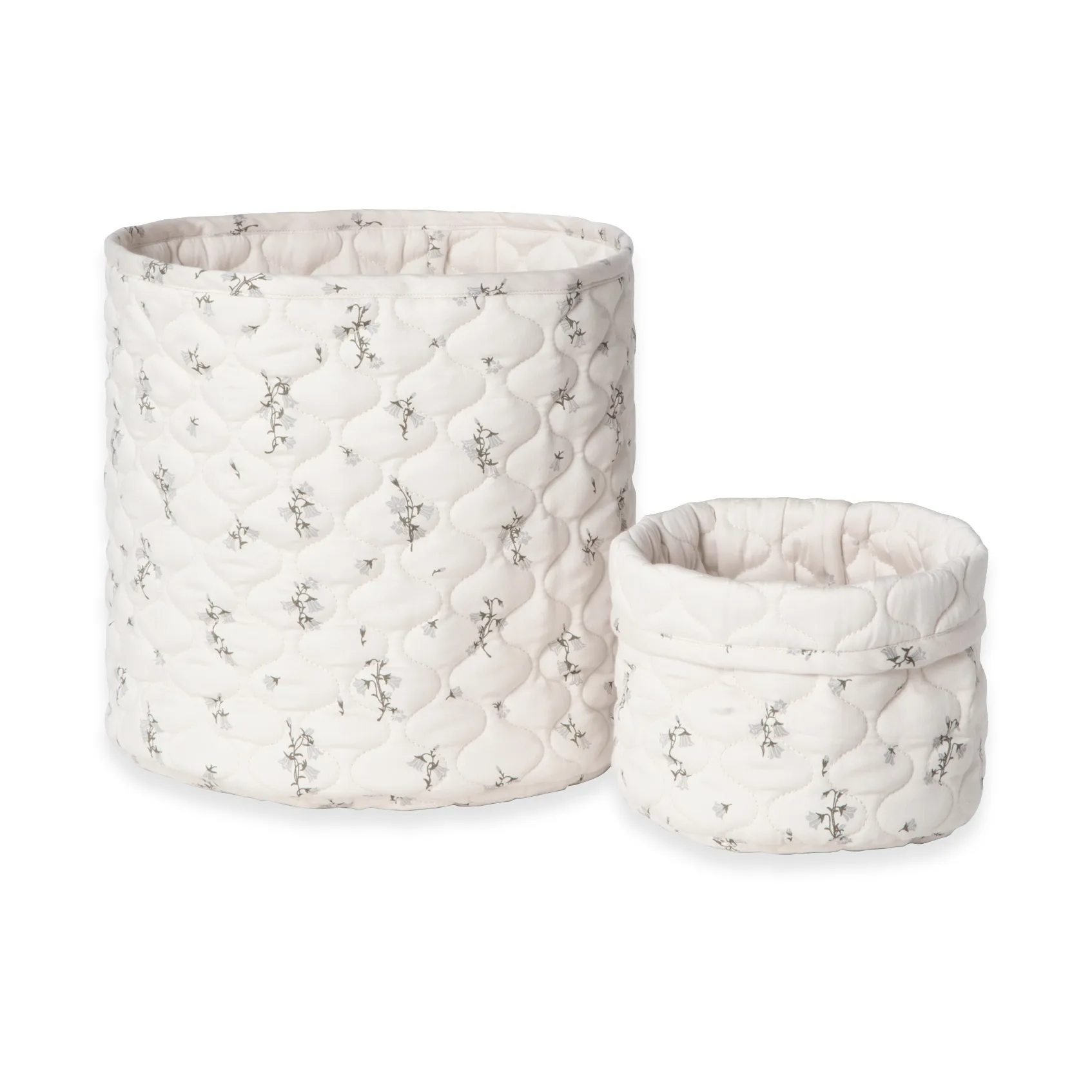 블루벨 새틴 퀼팅 바구니 2개, 20x지름20 cm + 30x지름30 cm Garbo&Friends | 가르보앤프랜즈