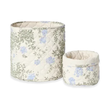 플럼바고 새틴 퀼트 바구니 2개 - 20x20 cm + 30x30 cm - Garbo&Friends | 가르보앤프랜즈