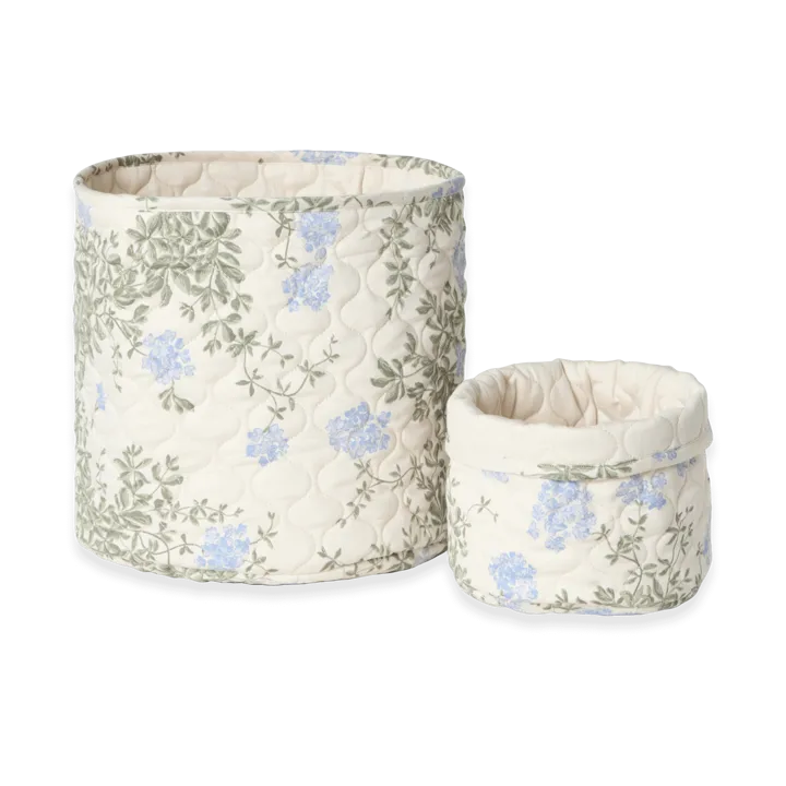 플럼바고 새틴 퀼트 바구니 2개 - 20x20 cm + 30x30 cm - Garbo&Friends | 가르보앤프랜즈