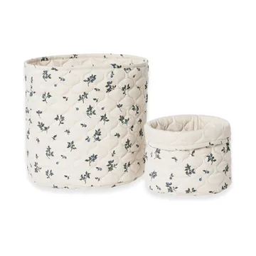 블루베리 새틴 퀼트 바구니 2개 - 20x20 cm + 30x30 cm - Garbo&Friends | 가르보앤프랜즈