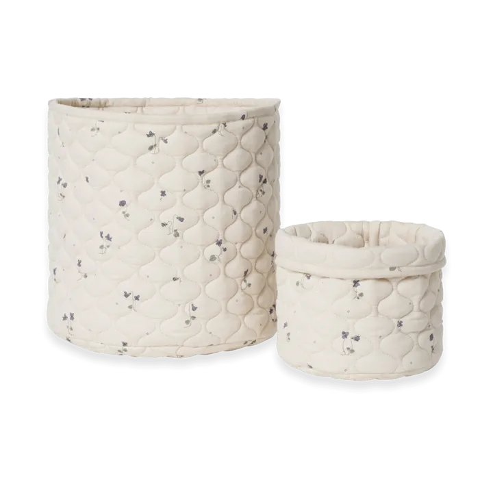 비올라 새틴 퀼트 바구니 2개 - 20x20 cm + 30x30 cm - Garbo&Friends | 가르보앤프랜즈