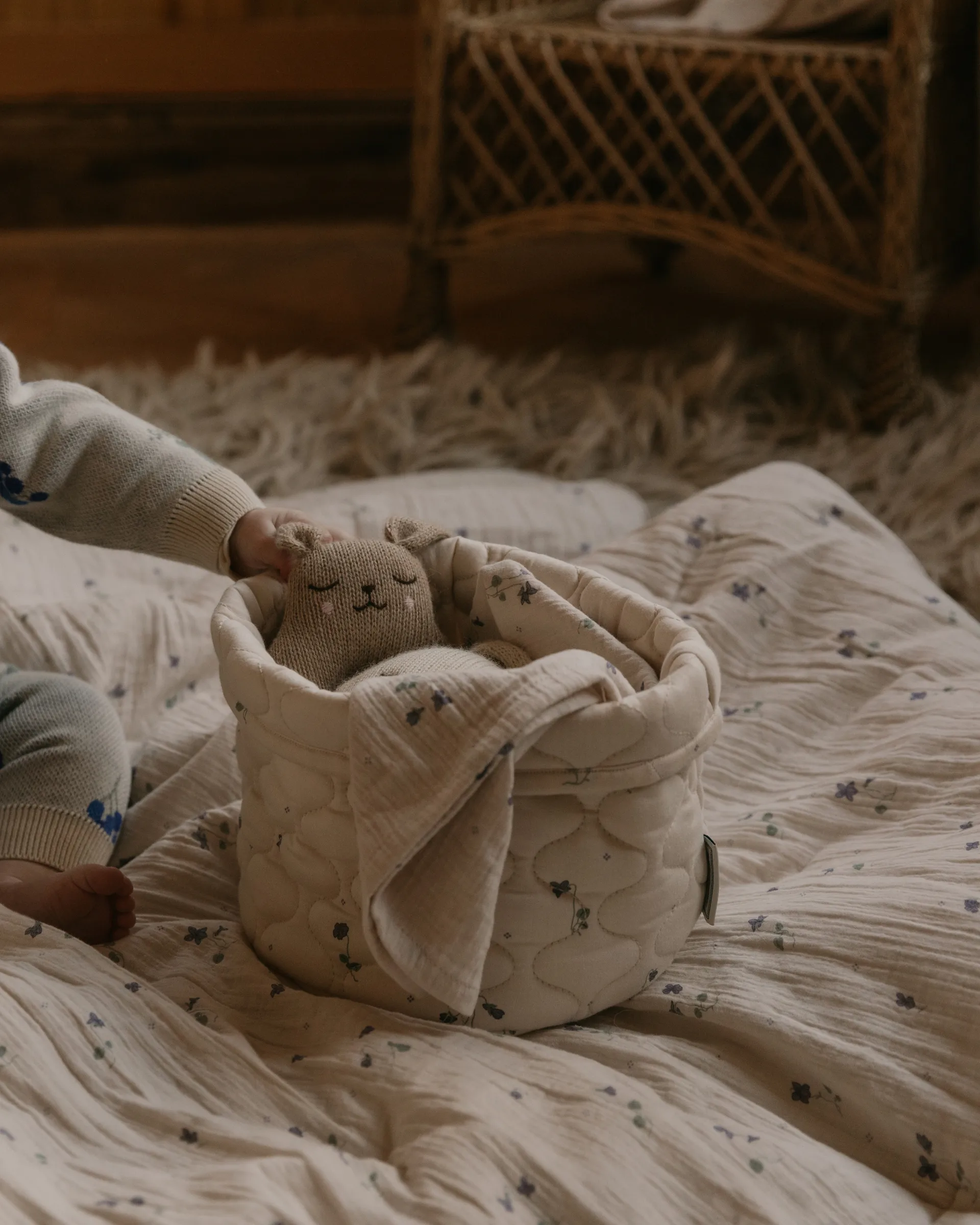 비올라 새틴 퀼트 바구니 2개, 20x20 cm + 30x30 cm Garbo&Friends | 가르보앤프랜즈