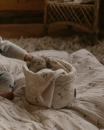 비올라 새틴 퀼트 바구니 2개 - 20x20 cm + 30x30 cm - Garbo&Friends | 가르보앤프랜즈