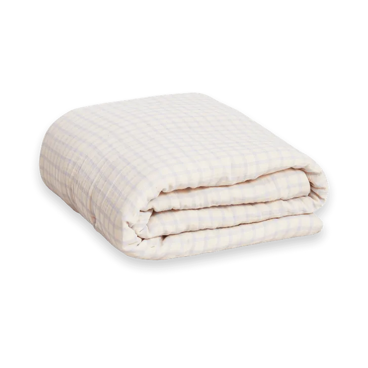 Gingham Sky Blue 무슬린 퀼티드 담요, 100x140 cm Garbo&Friends | 가르보앤프랜즈