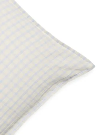 Gingham Sky Blue Muslin 베개 커버 - Sky 80x80 cm - Garbo&Friends | 가르보앤프랜즈