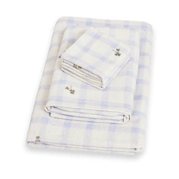 Gingham Sorrel Blue 테리 바스 타월 - 70x140 cm - Garbo&Friends | 가르보앤프랜즈