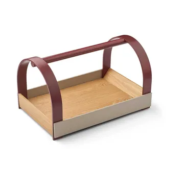 카이도 손잡이 트레이 40.5x27x23.5 cm - Oak-grey burgundy - Gejst | 가이스트