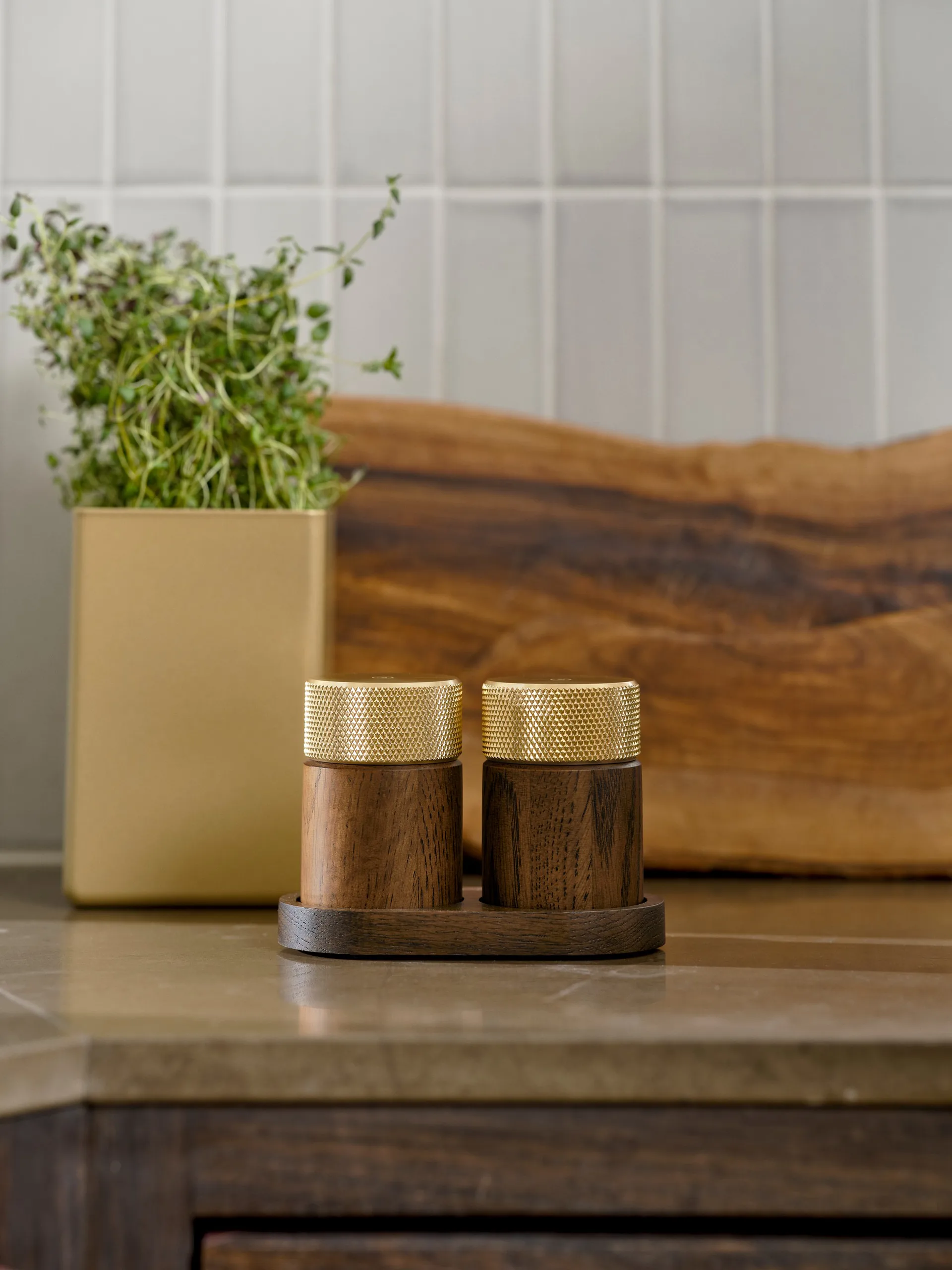 시나 소금 & 후추 그라인더 6 cm, Dark ash-brass Gejst | 가이스트