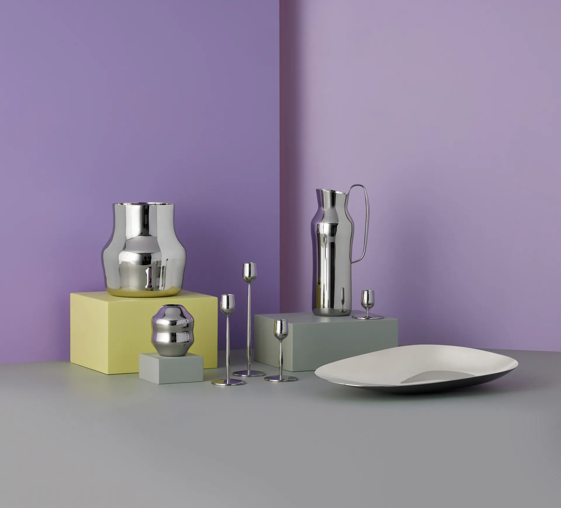 도로테아 캔들 홀더 18 cm, Polished steel Gense | 겐세