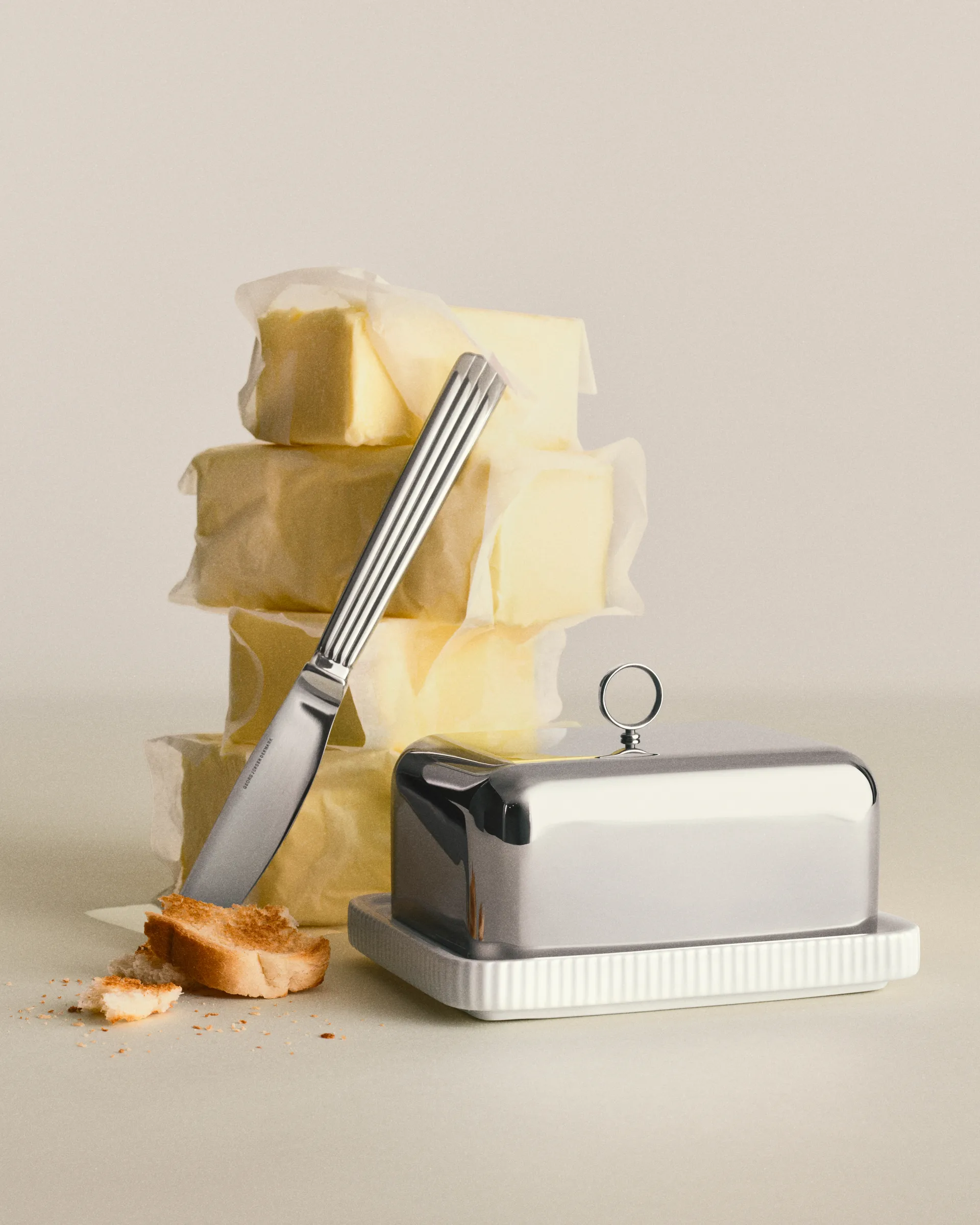 베르나도뜨 버터 디쉬 11.2x14.7 cm, Stainless steel Georg Jensen | 조지젠슨