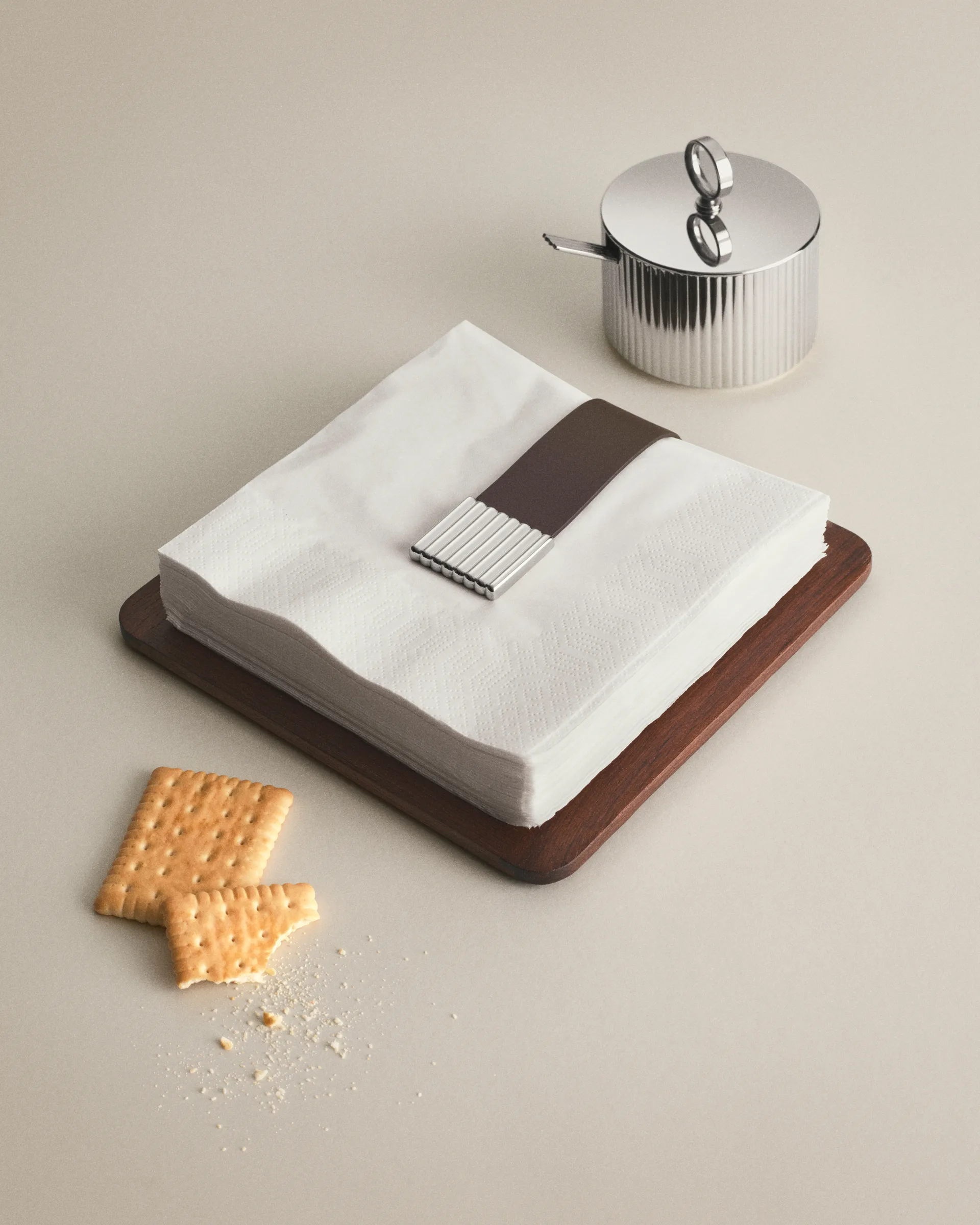 베르나도뜨 냅킨 홀더 20.1x20.1 cm, Stainless steel Georg Jensen | 조지젠슨