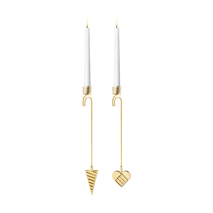 2025 크리스마스 트리 콘 & 하트용 캔들 홀더 - Gold plated zinc alloy - Georg Jensen | 조지젠슨