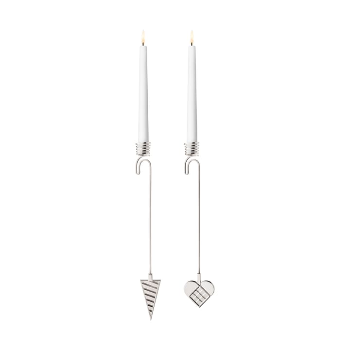2025 크리스마스 트리 콘 & 하트용 캔들 홀더 - Palladium-plated zinc alloy - Georg Jensen | 조지젠슨