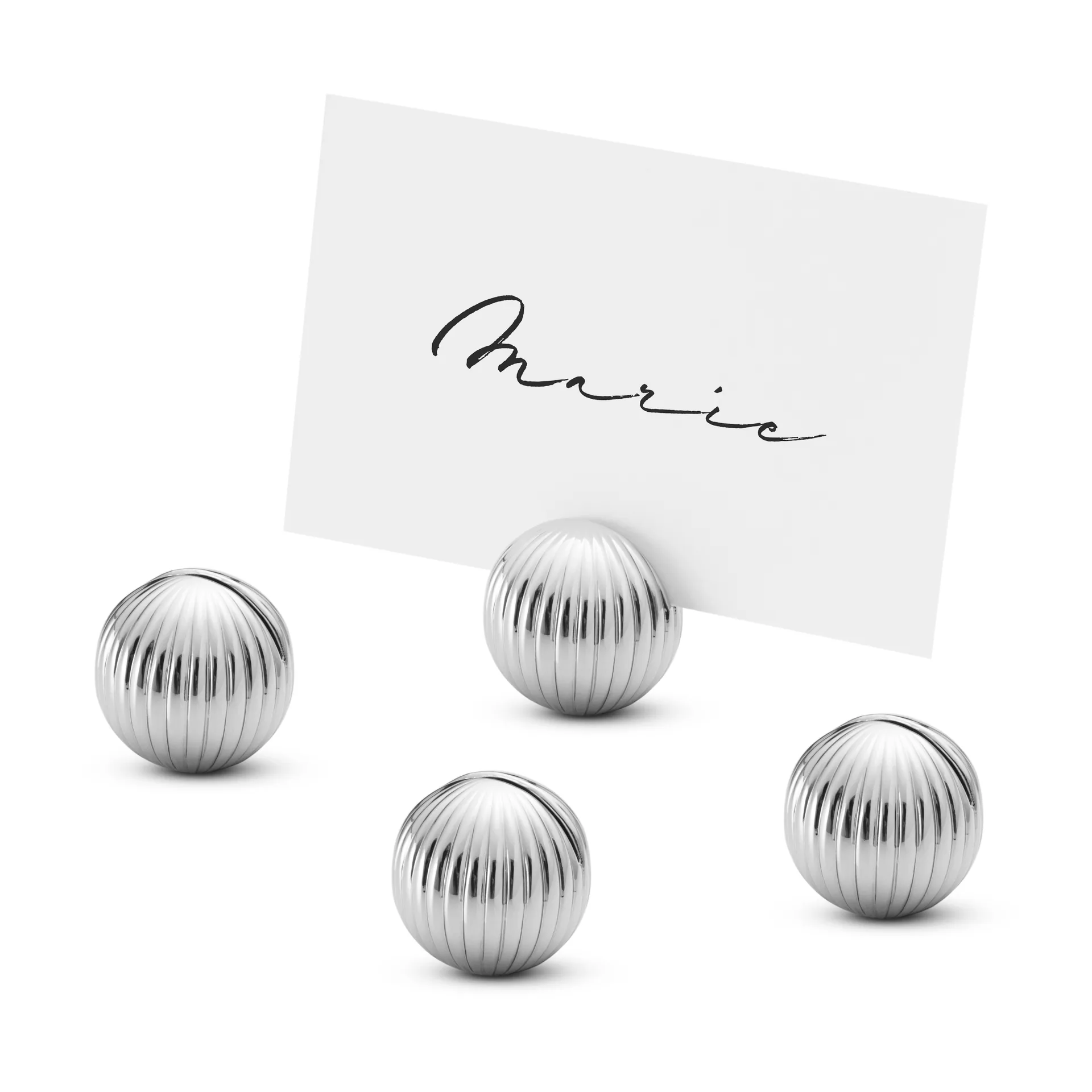 베르나도뜨 홀더 포 플레이스 카드 4개 세트, Chrome plated Georg Jensen | 조지젠슨