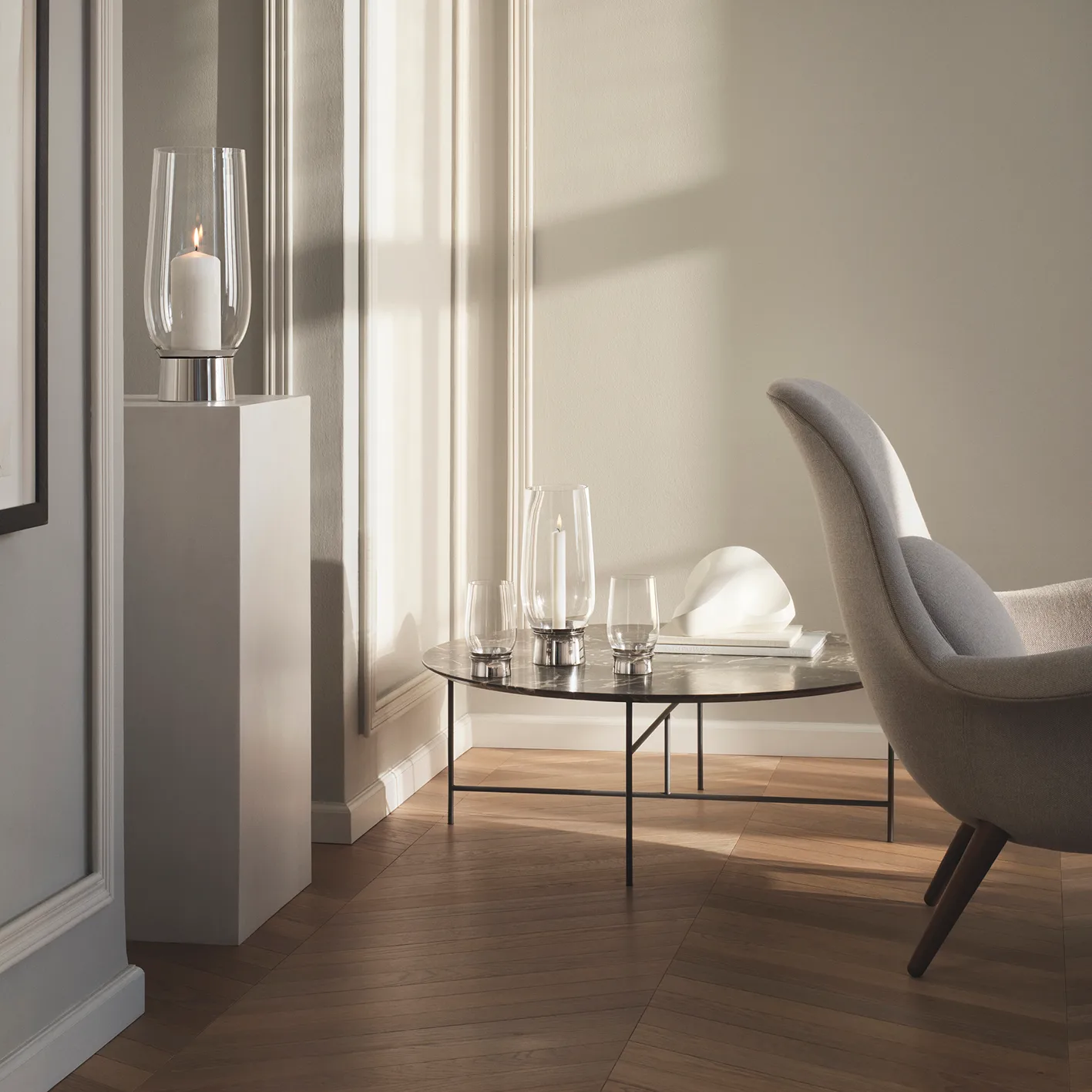 Lumis 캔들홀더, stainless steel Georg Jensen | 조지젠슨