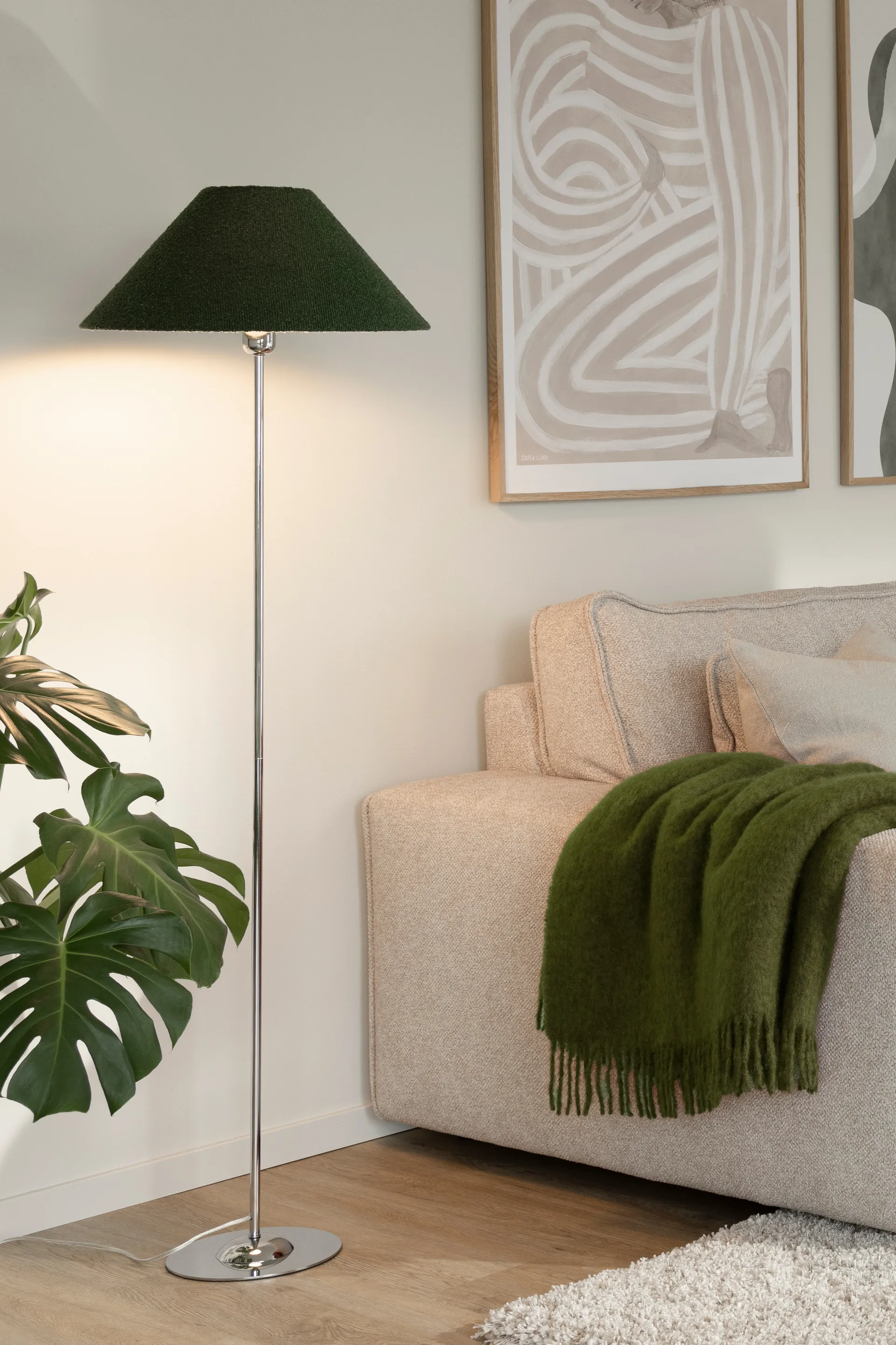 아이리스 45 램프쉐이드, Bouclé moss green Globen Lighting | 글로벤라이팅