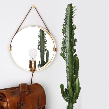 행오버 벽 조명과 거울 - brass-brown leather - Globen Lighting | 글로벤라이팅