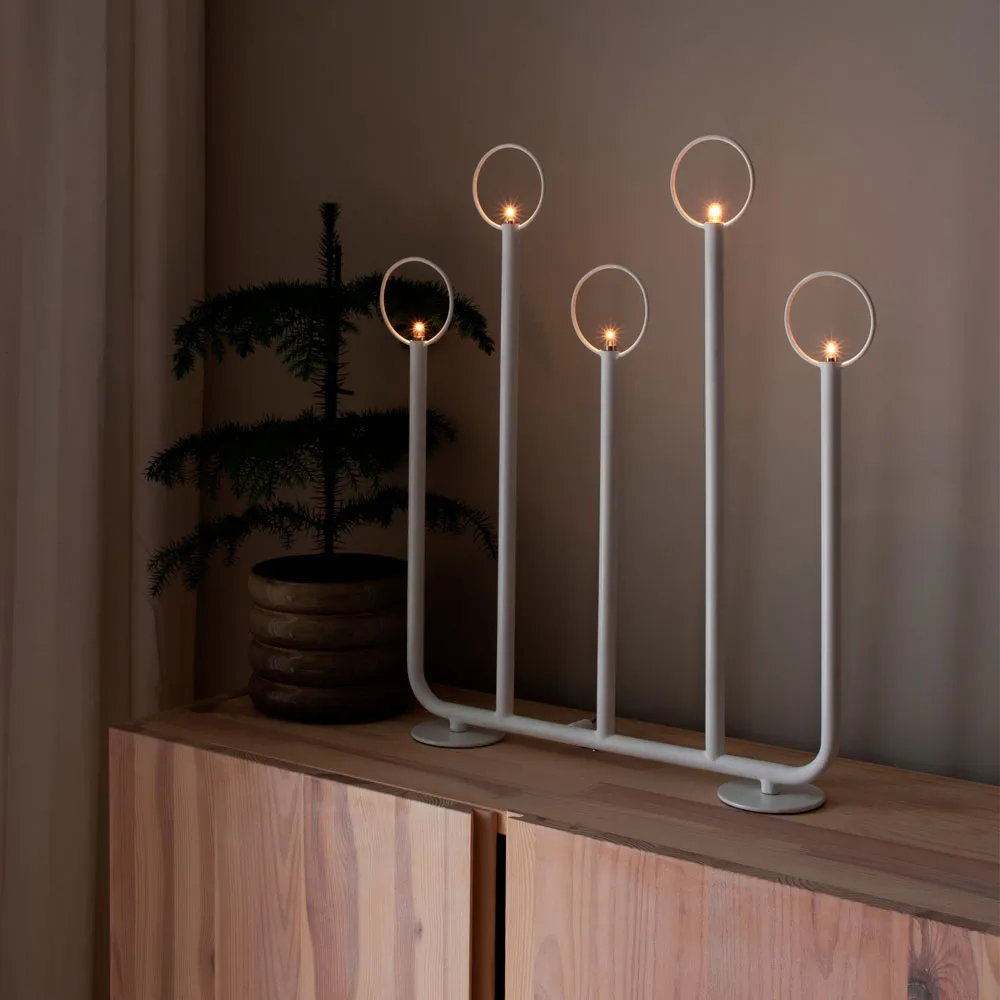 Natale 5 대림절 캔들 홀더, White Globen Lighting | 글로벤라이팅