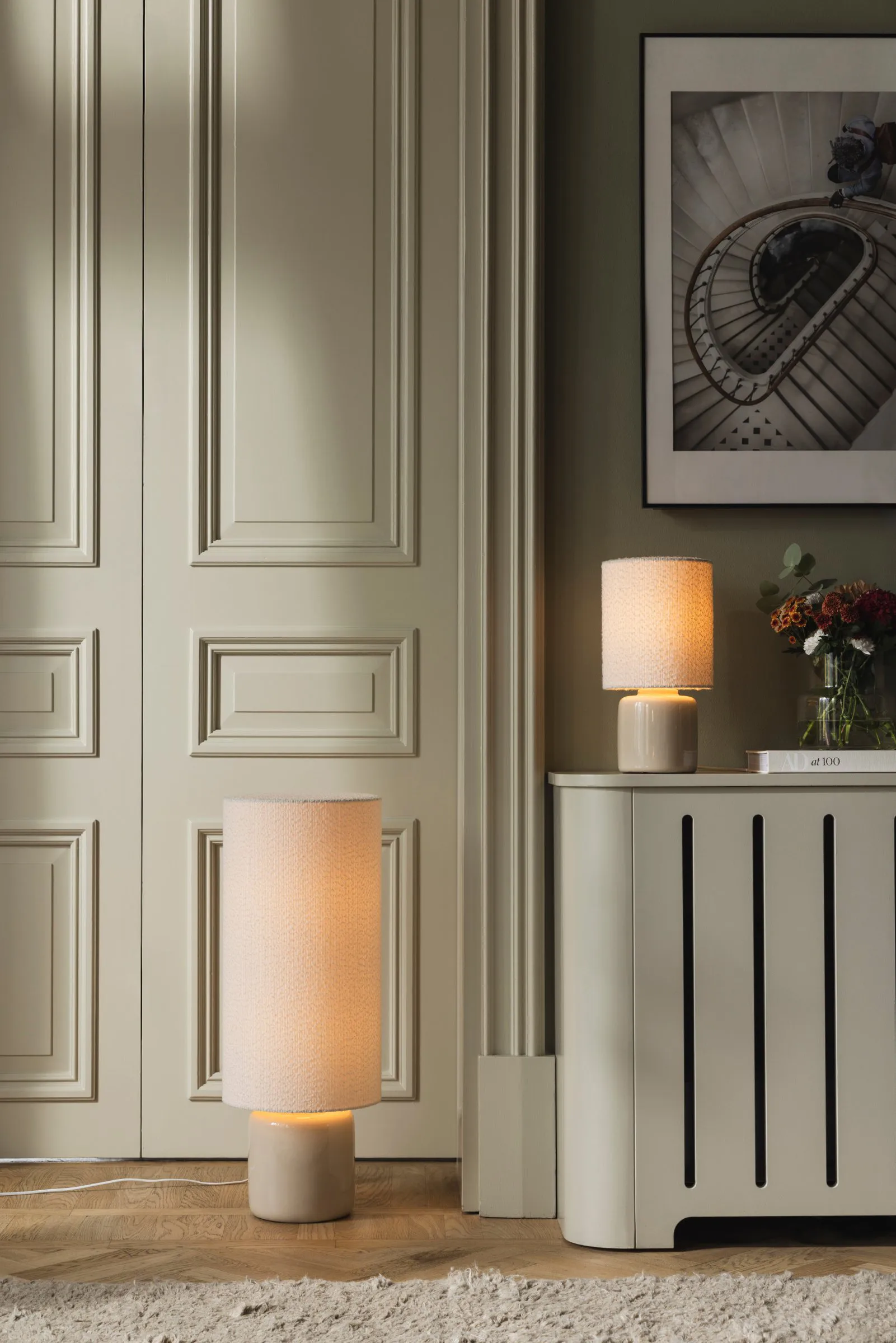 플로리안 테이블 조명, White bouclé/beige, Ø20x39 cm Globen Lighting | 글로벤라이팅