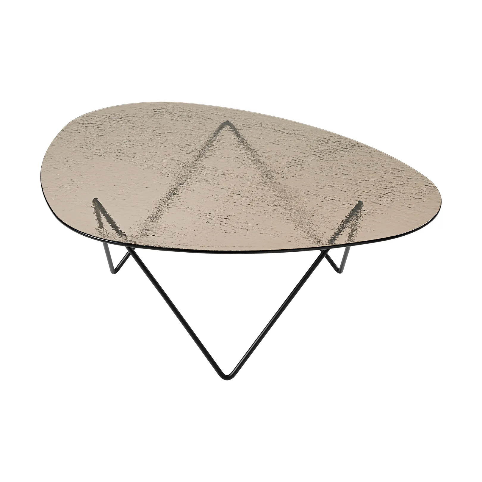 페드레라 커피테이블, Black semi-matte—bronze textured glass GUBI | 구비