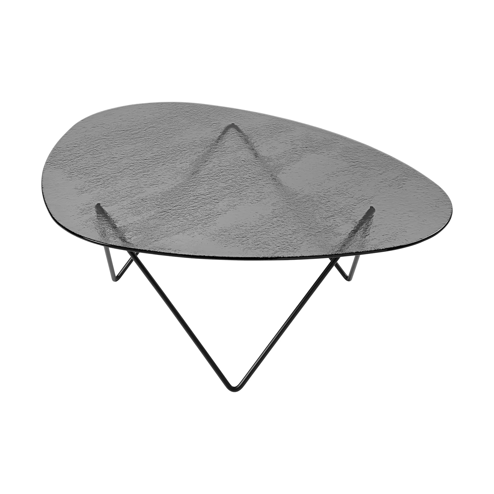 페드레라 커피테이블, Black semi-matte–structure glass smoke GUBI | 구비