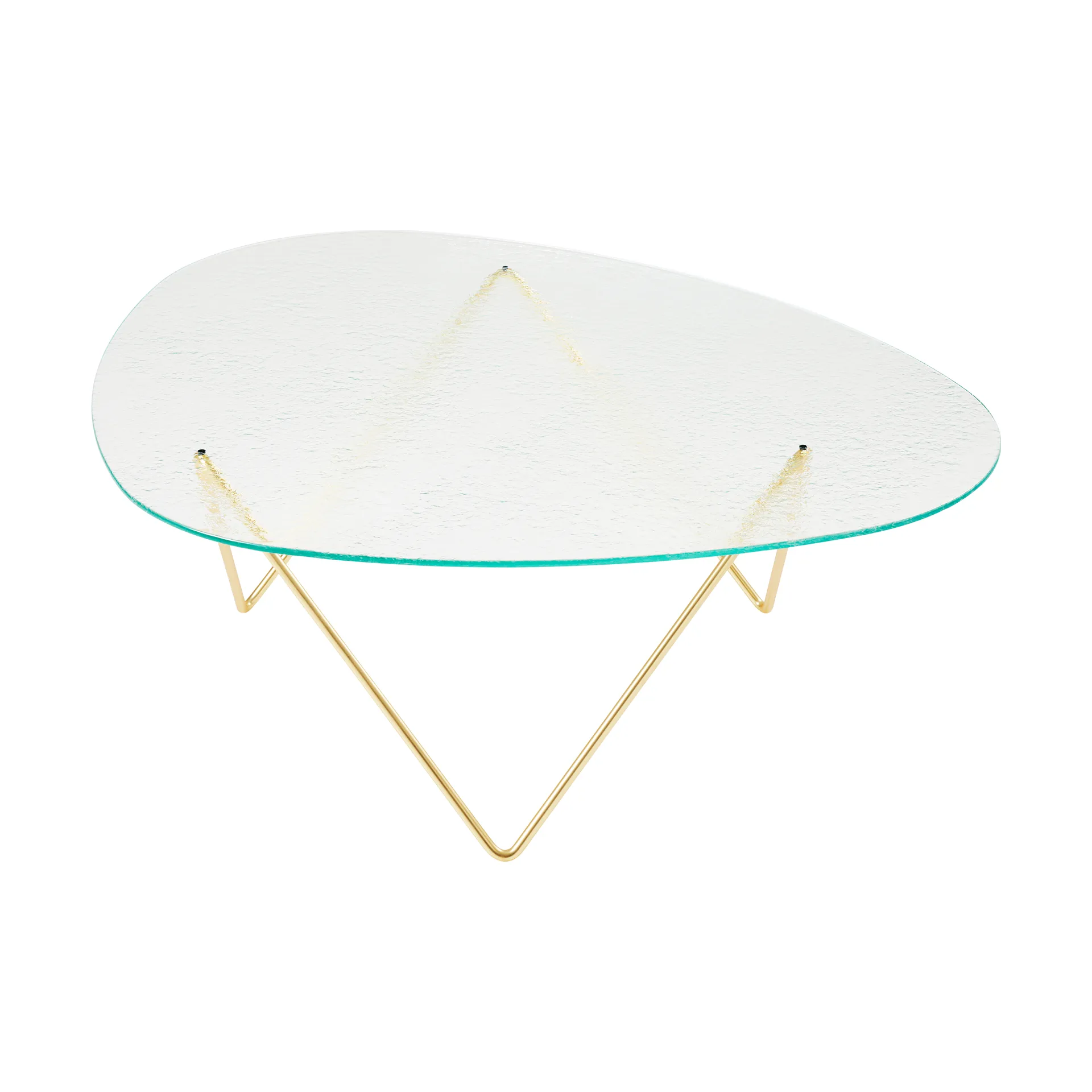 페드레라 커피테이블, Semi-matte brass–structured glass transparent GUBI | 구비