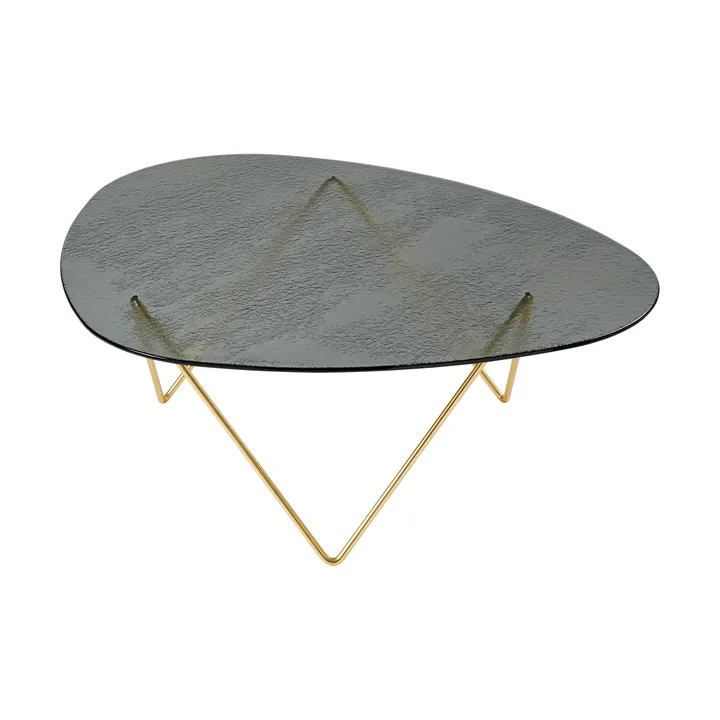 페드레라 커피테이블 - Semimatt brass-structured glass smoke - GUBI | 구비