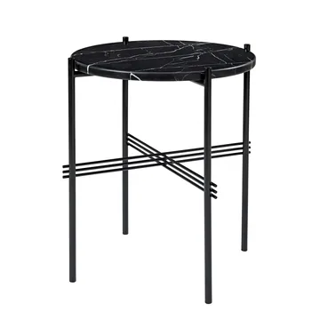 TS 테이블 검정 다리 Ø 40 cm - Svart marmor - GUBI | 구비