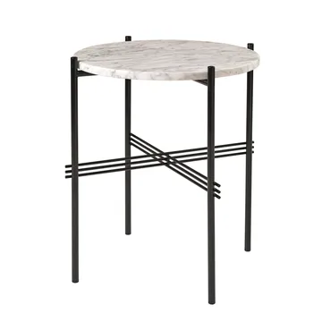 TS 테이블 검정 다리 Ø 40 cm - Vit marmor - GUBI | 구비