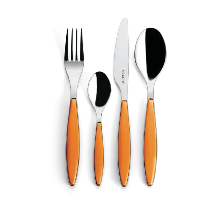 필링 커트러리 세트 - Clear Orange, 24 pieces - Guzzini