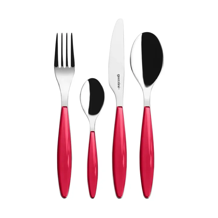 필링 커트러리 세트 - Clear Red, 24 pieces - Guzzini