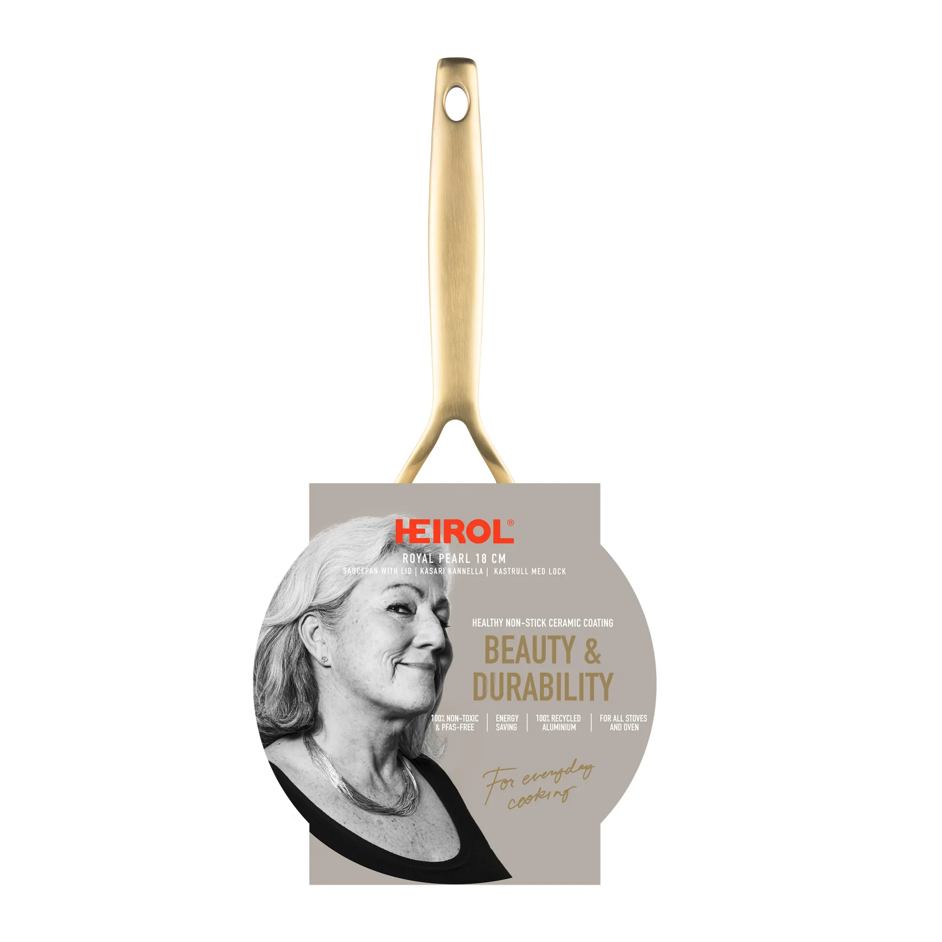 Heirol 로얄 펄 소스팬과 뚜껑 세트 Ø18 cm, White-gold Heirol | 헤이롤