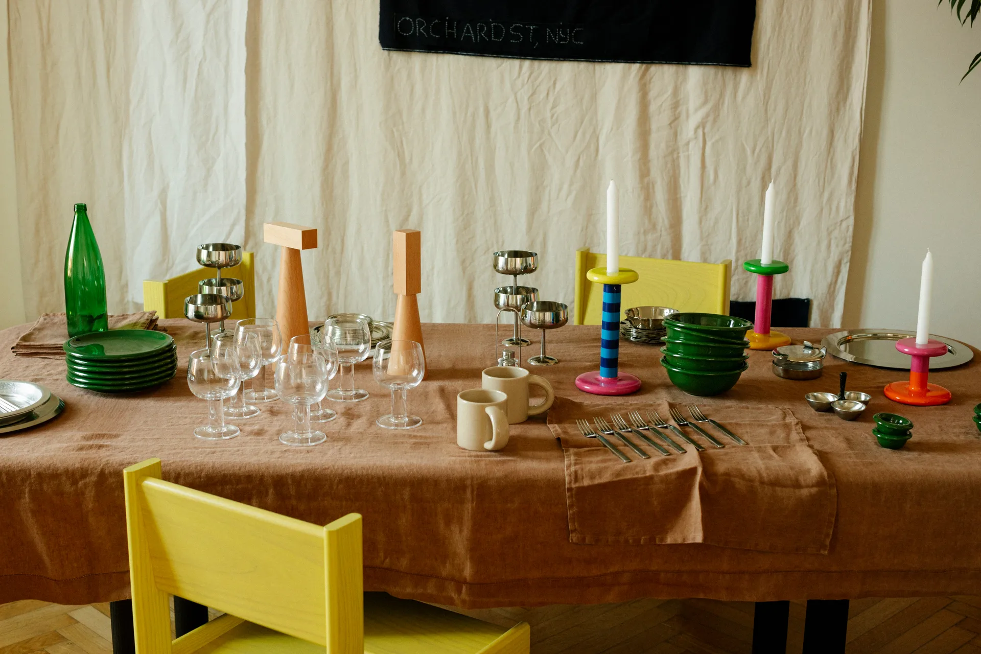 페사 캔들 홀더 하이 23 cm, Sky blue-night blue stripe Hem | 헴