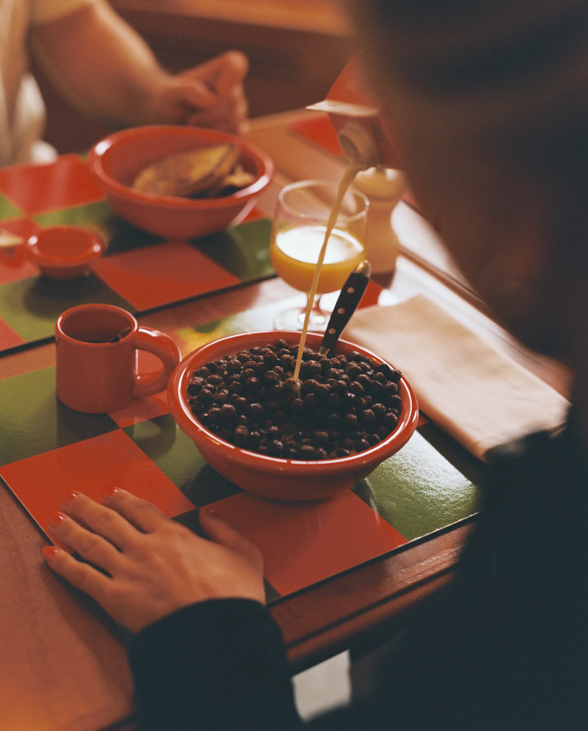 체크 테이블매트 30x40 cm 2개 세트, Light blue-chocolate Hem | 헴