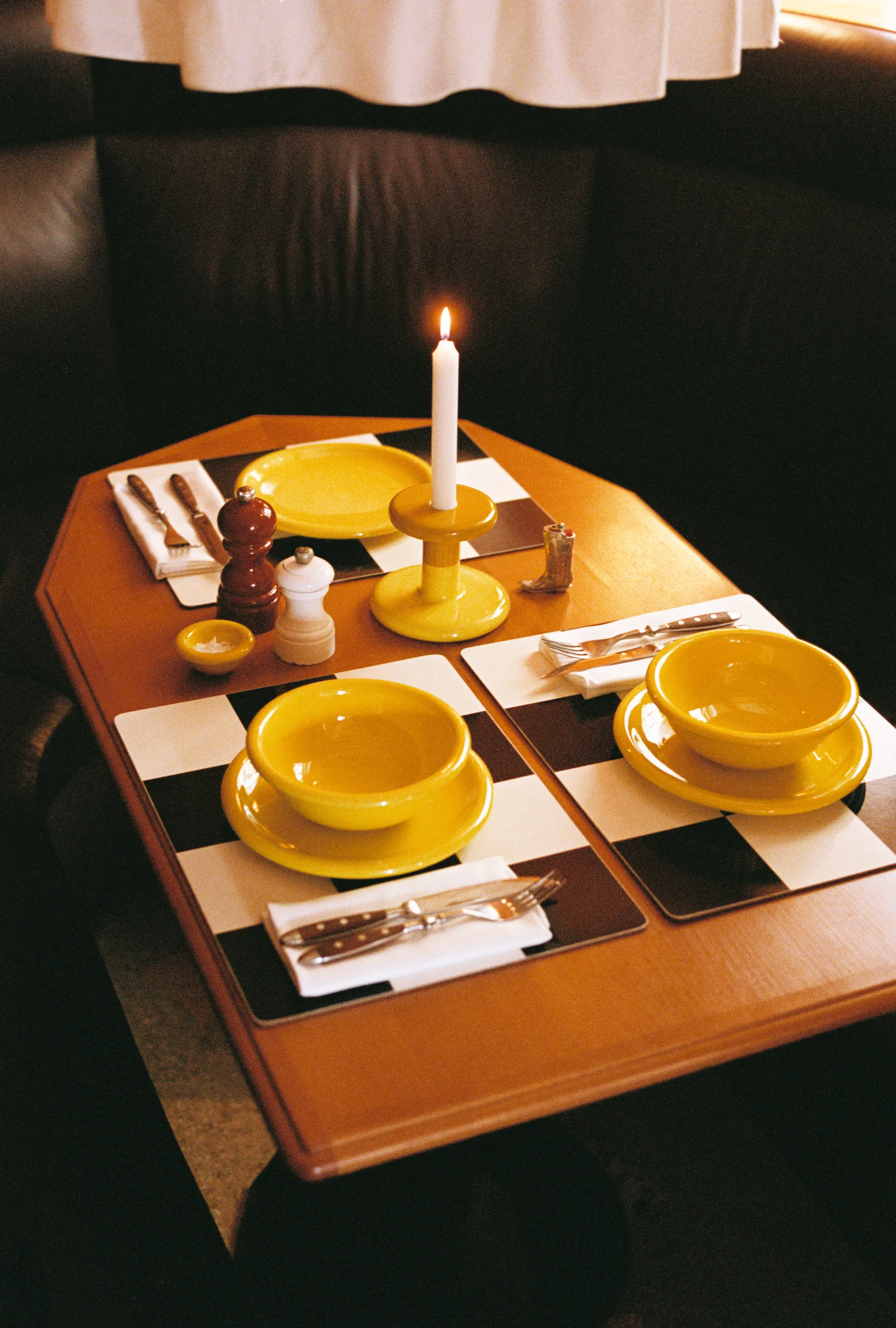 체크 테이블매트 30x40 cm 2개 세트, Terracotta-cobalt Hem | 헴