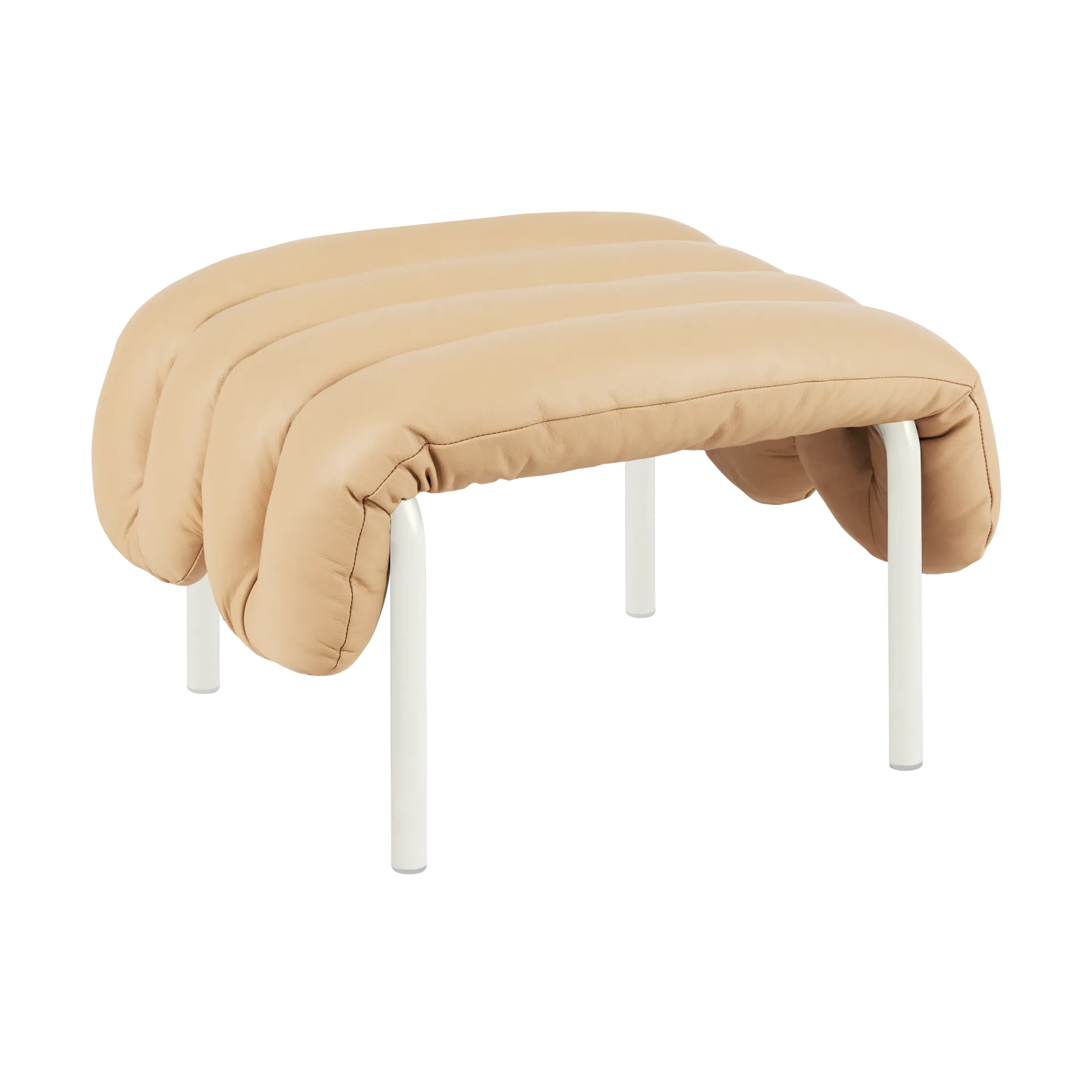 퍼피 오토만 58x67 cm, Sand leather-cream Hem | 헴