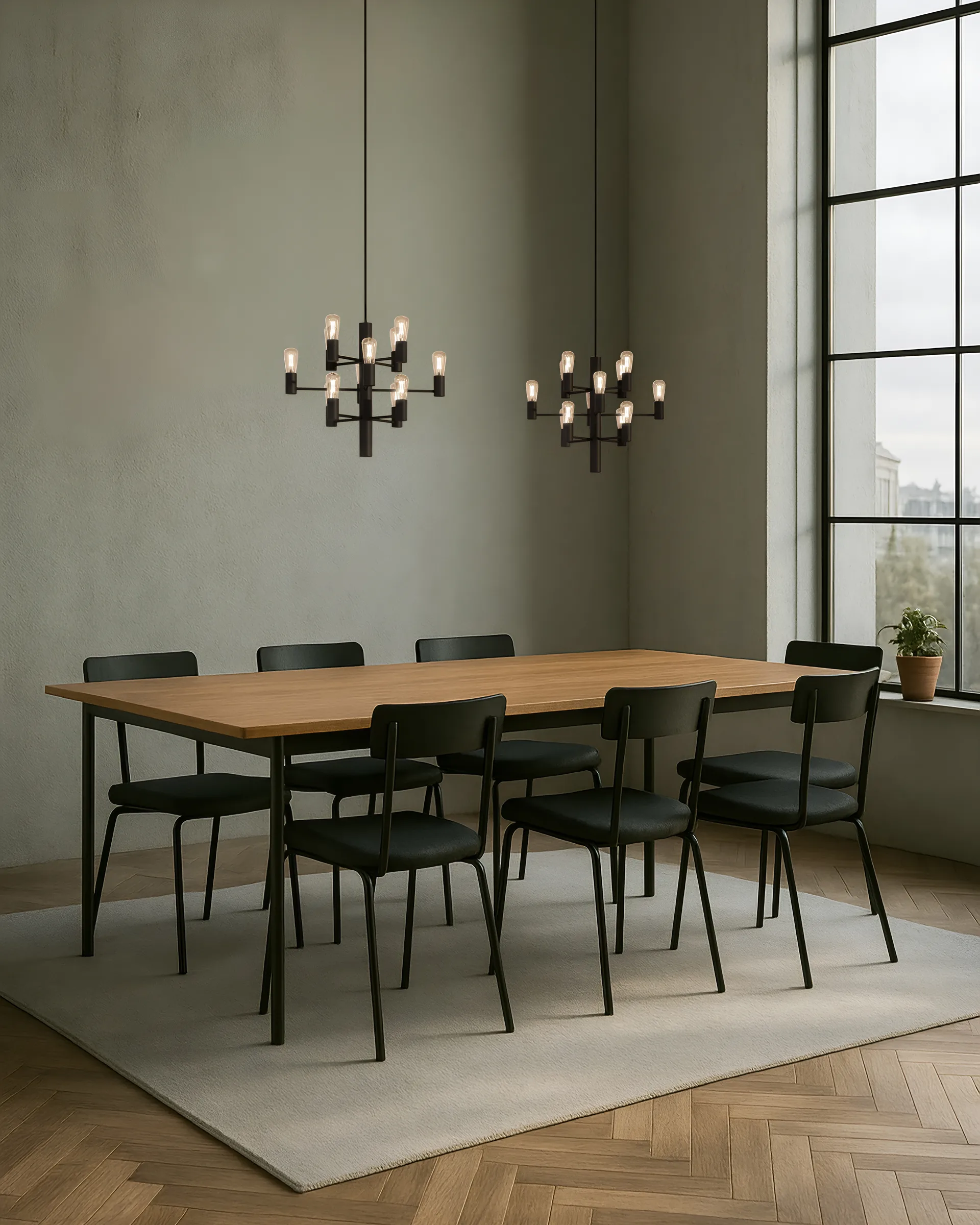 마놀라 미니 12 샹들리에 펜던트 조명, Black Herstal | 허스탈