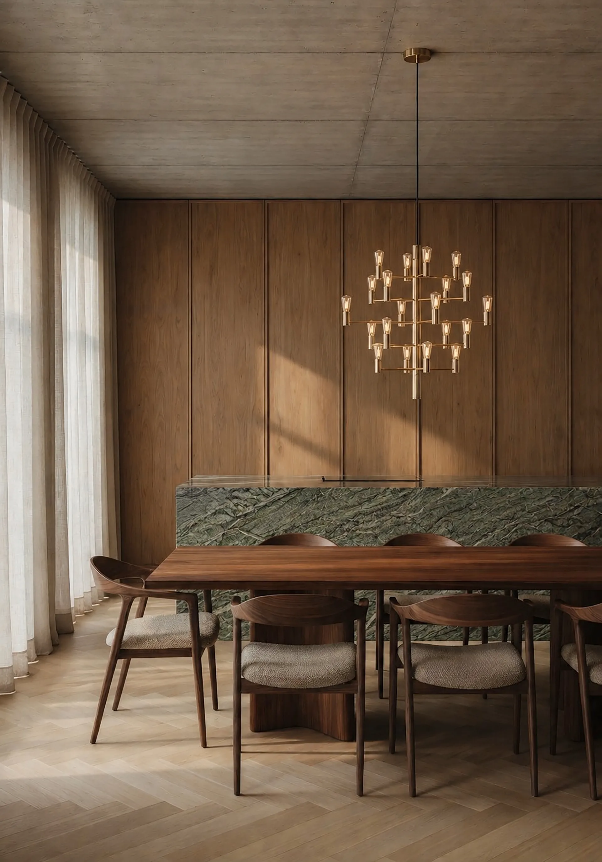 마놀라 20 샹들리에, Satin brass Herstal | 허스탈