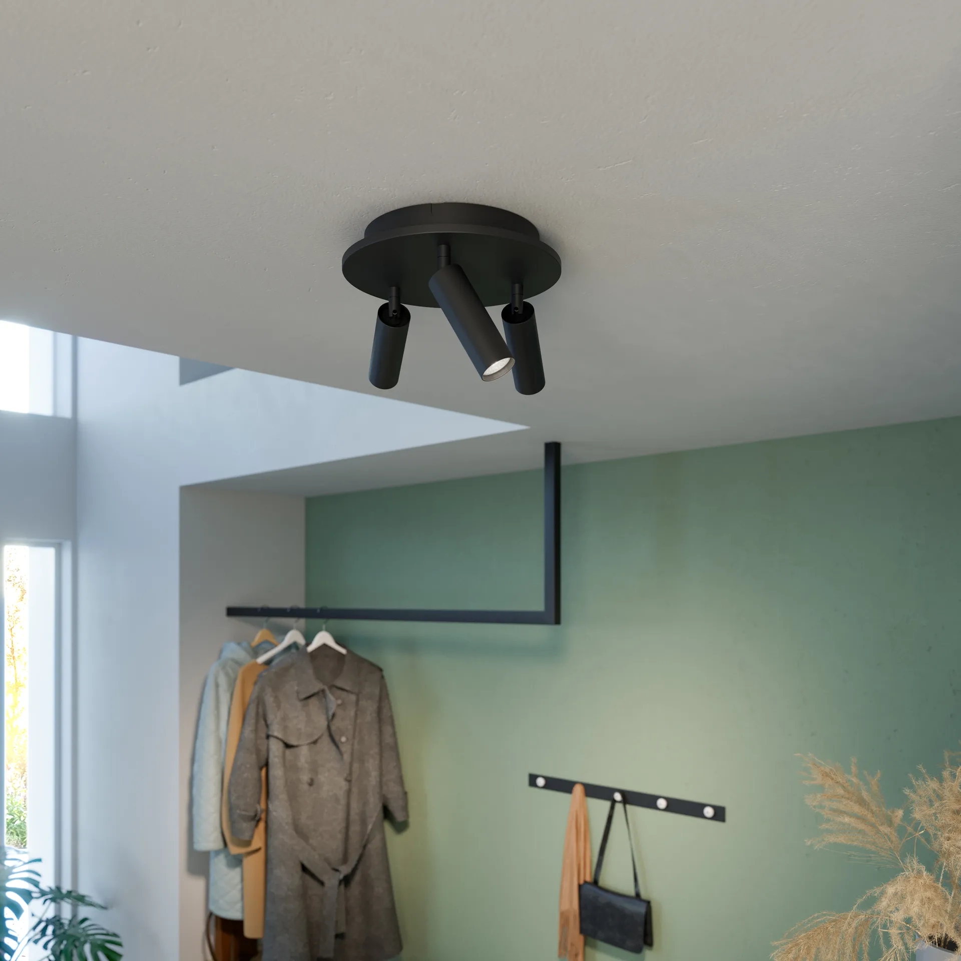 파이프라인 스포트라이트 조명 라운드 3, Matte black Herstal | 허스탈