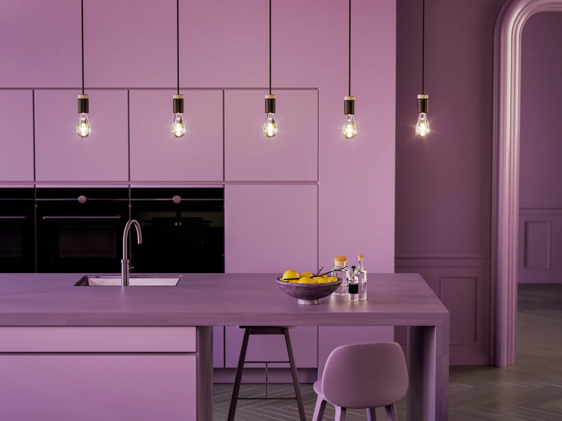 홀더 펜던트 조명, Matte black Herstal | 허스탈