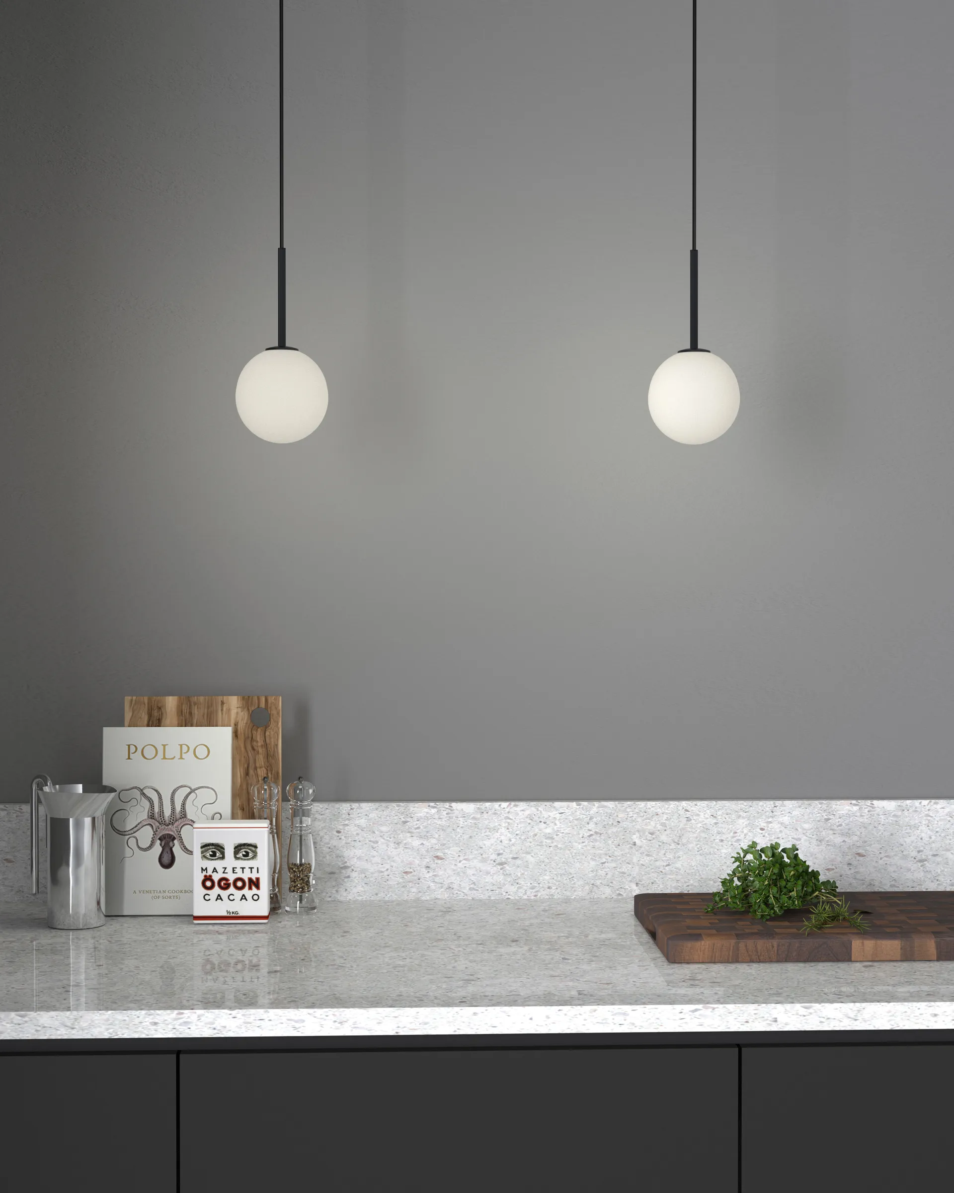 볼온 펜던트 조명, Matte black Herstal | 허스탈