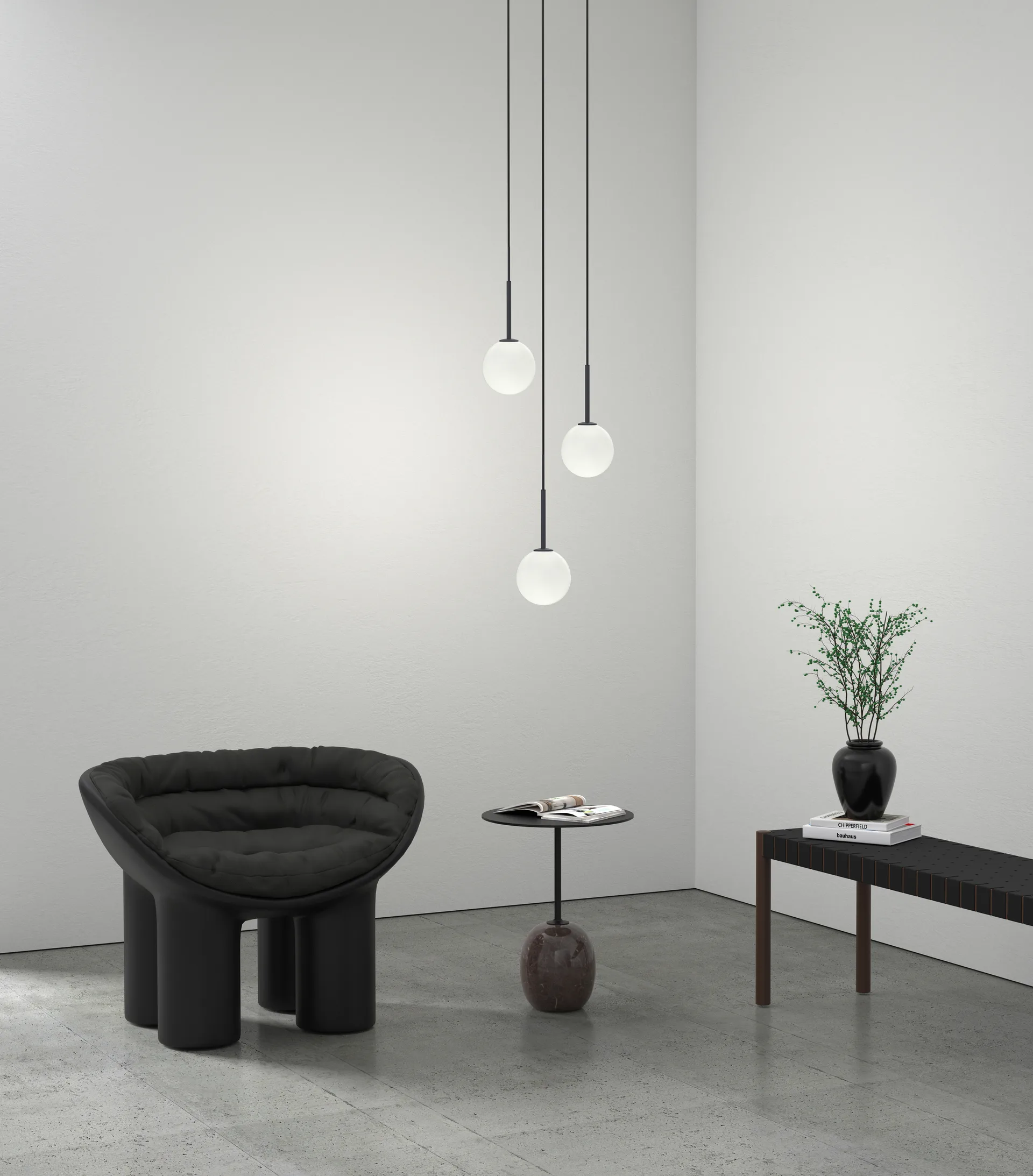 볼온 펜던트 조명, Matte black Herstal | 허스탈