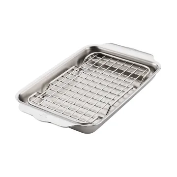 Hestan Ovenbond 오븐 플레이트, 냉각 랙 포함 - 스테인리스 스틸, 16.8x28.8 cm - Hestan