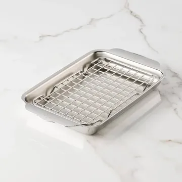 Hestan Ovenbond 오븐 플레이트, 냉각 랙 포함 - 스테인리스 스틸, 16.8x28.8 cm - Hestan