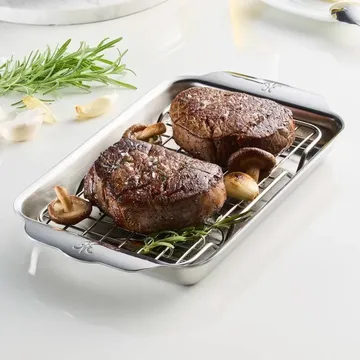 Hestan Ovenbond 오븐 플레이트, 냉각 랙 포함 - 스테인리스 스틸, 16.8x28.8 cm - Hestan