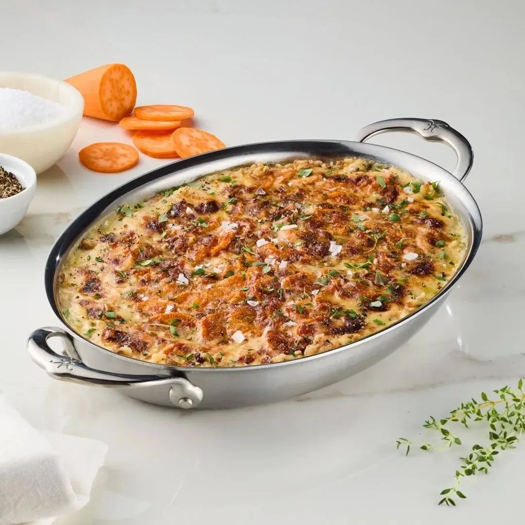 Hestan Provisions 그라탱 접시, 스테인리스 스틸, 타원형, 42.5x33.5 cm Hestan