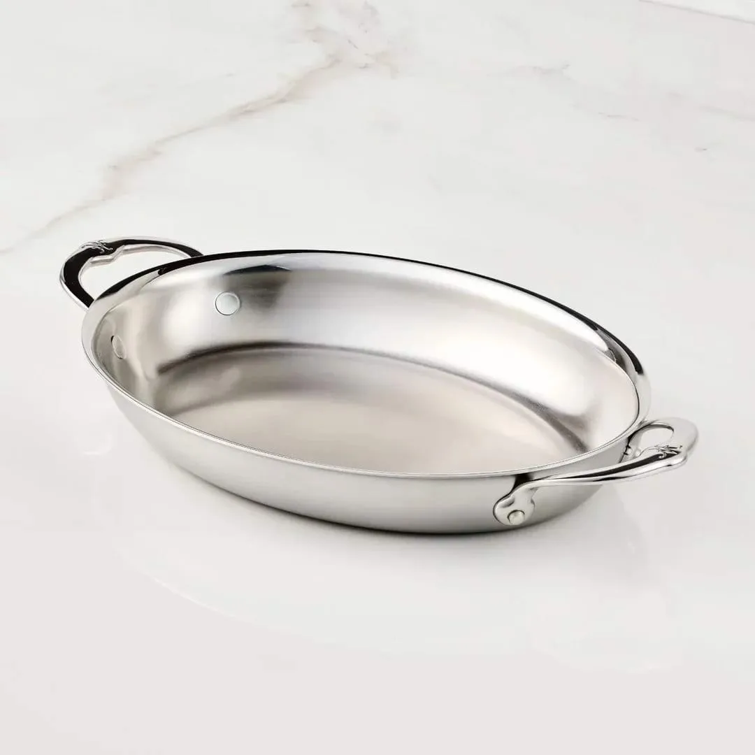 Hestan Provisions 그라탱 접시, 스테인리스 스틸, 타원형, 42.5x33.5 cm Hestan